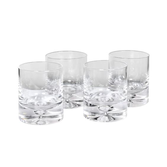 A stunning set of 4 clear glass tumblers