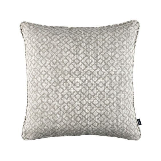 Luxurious geometric linen stone square cushion 