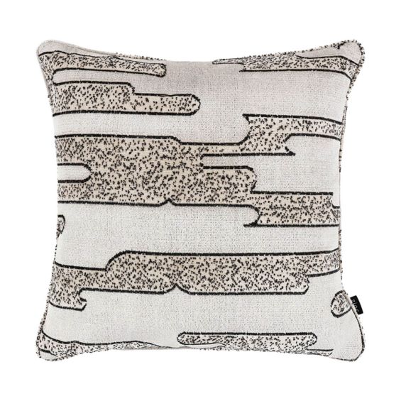 Greyscale monochromatic velvet cushion