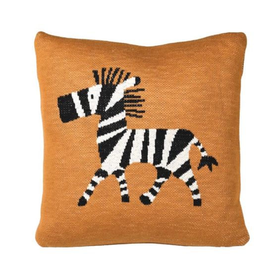 Kids bedroom orange zebra cushion