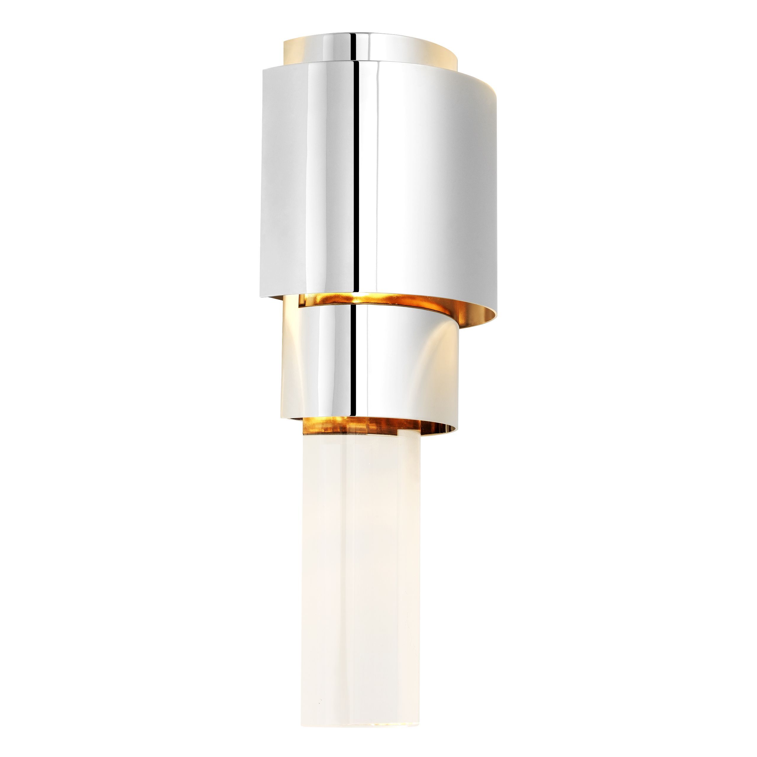 crystal glass wall lamp with nickel finish
