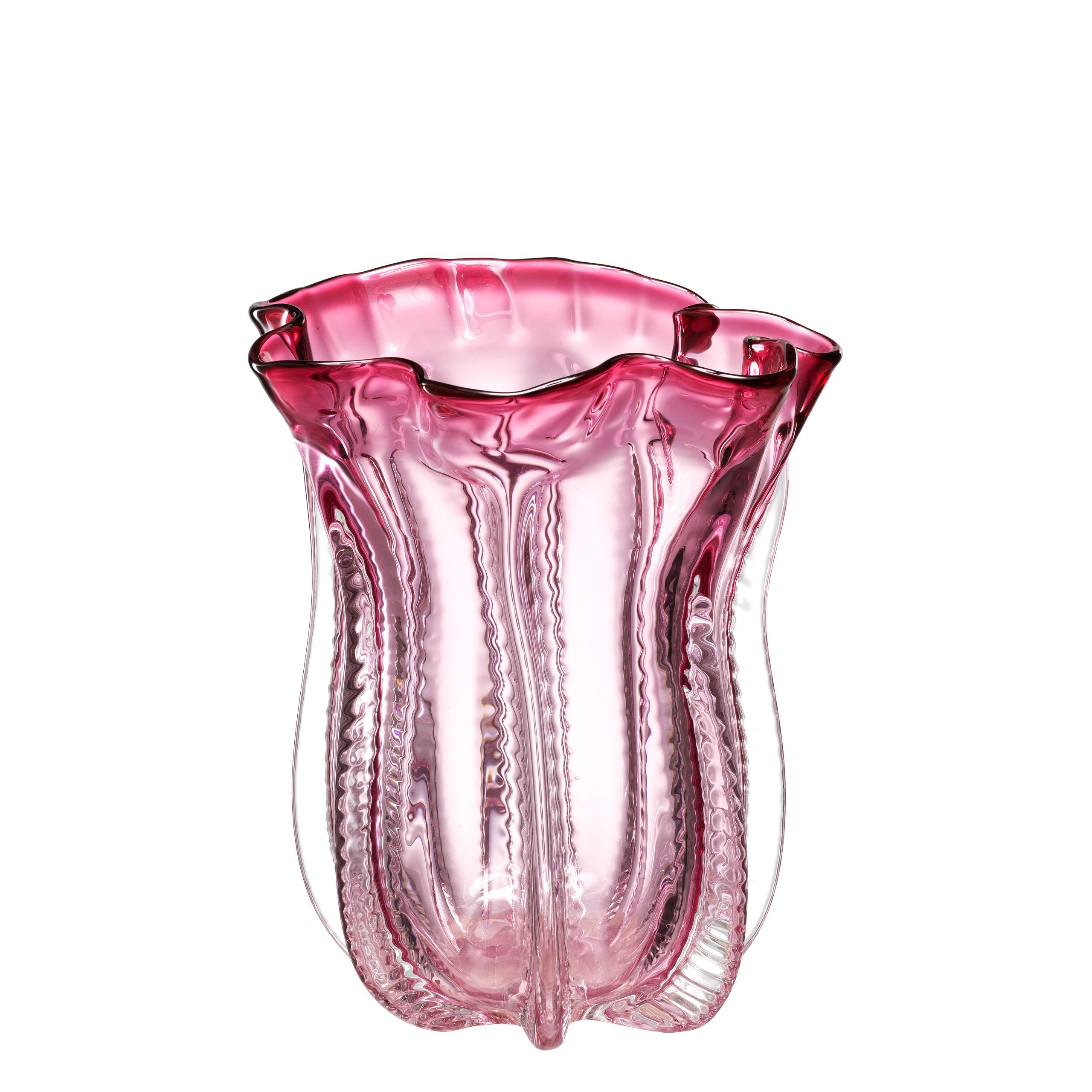 small pink hand-blown glass vase