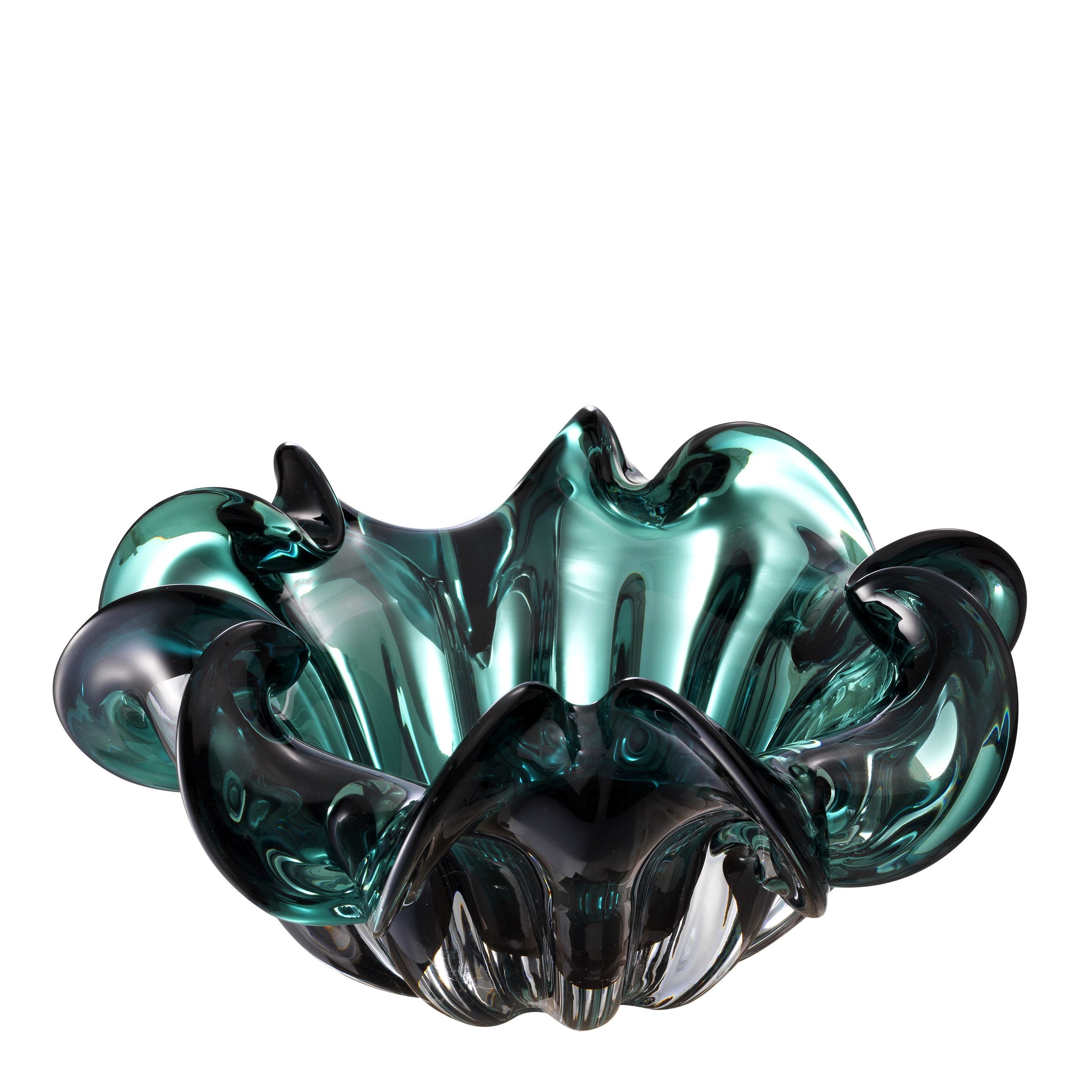 green hand-blown glass bowl