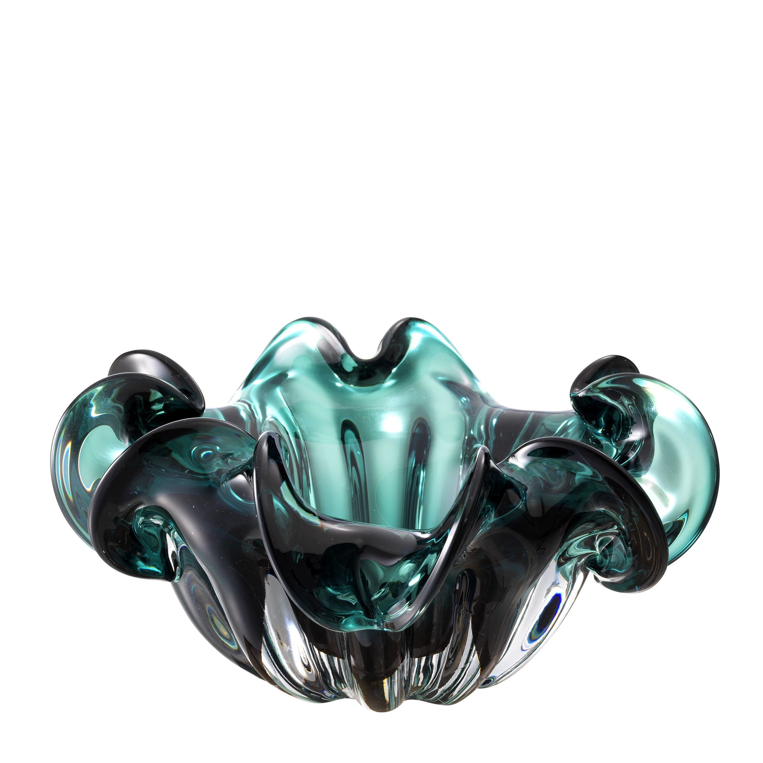 green hand-blown glass bowl