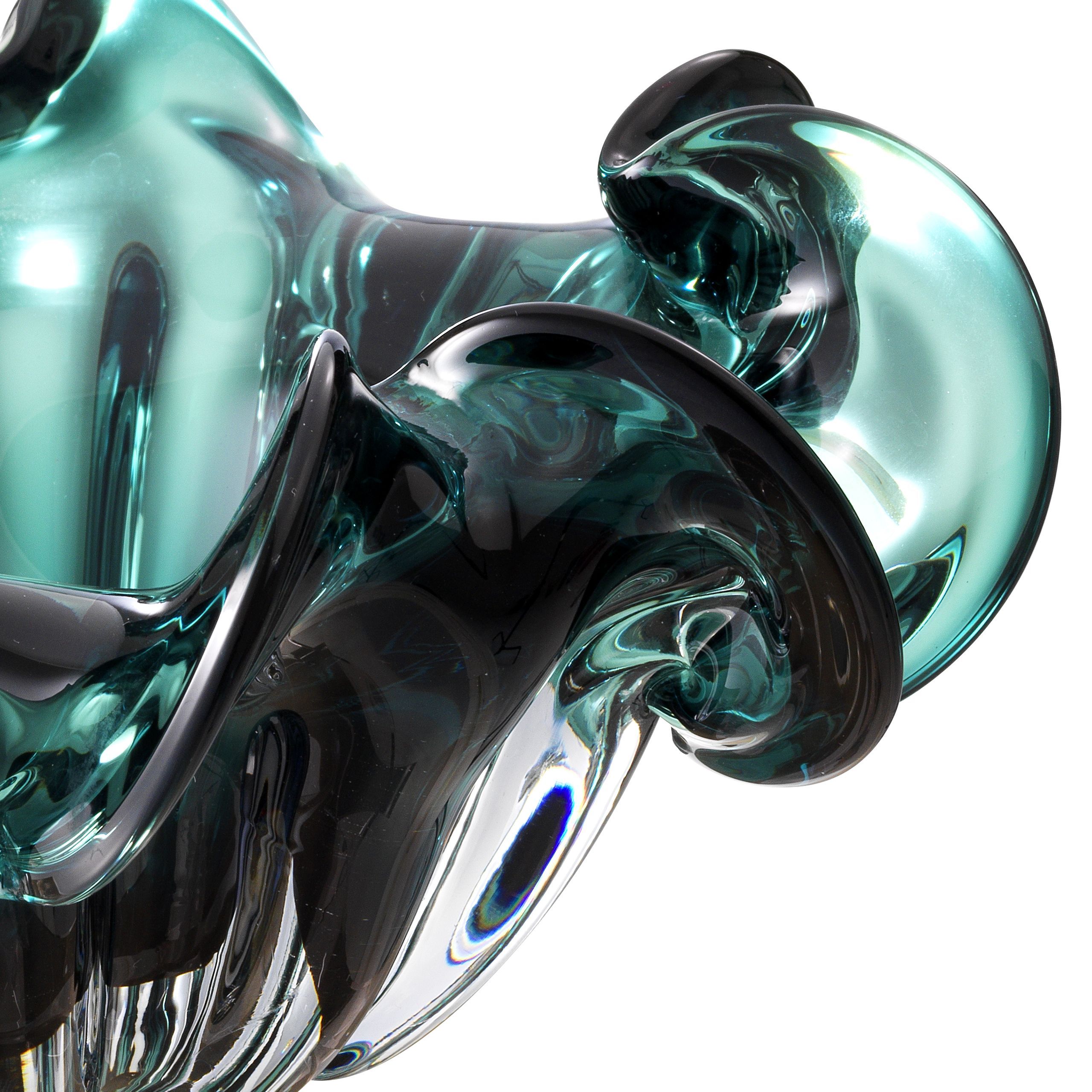 green hand-blown glass bowl