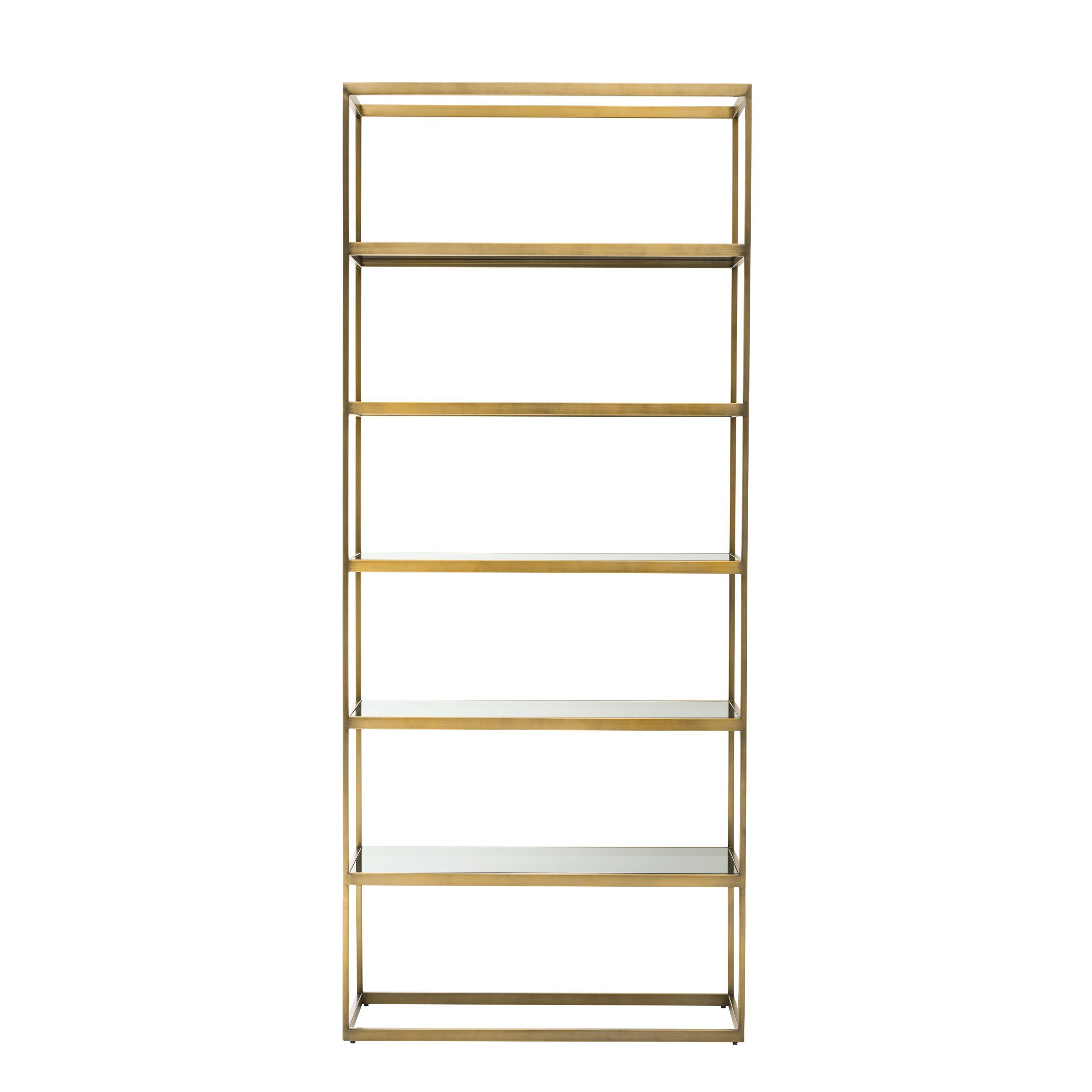 brushed brass unit with smoked glass shelves 