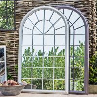 Erin Arched Outdoor Mirror - White