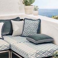 Romo Estero Outdoor Cushion - Moroccan Blue