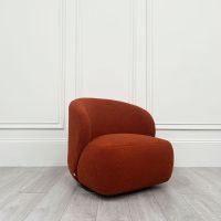 Clearance Lisette Swivel Chair - Boucle Terracotta