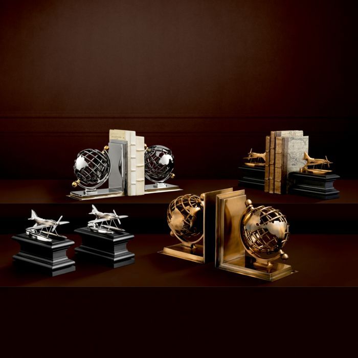 Ornate globe shaped bookends