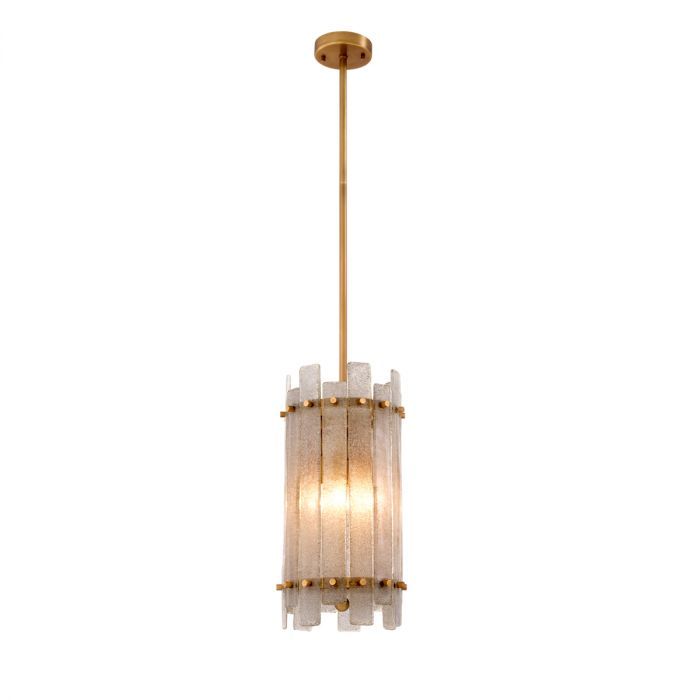 Cylinder pendant lamp with gold finish sheds