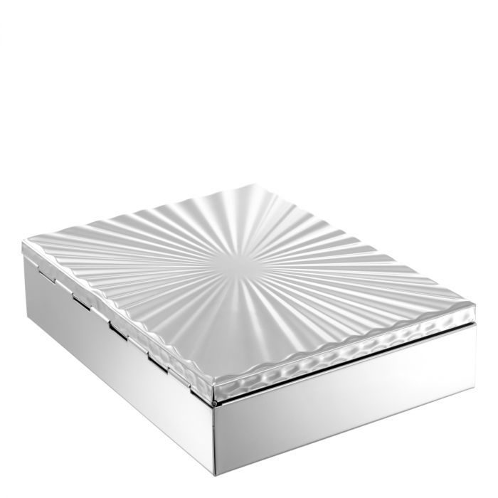 Mirrored box with textured ray design on the lid