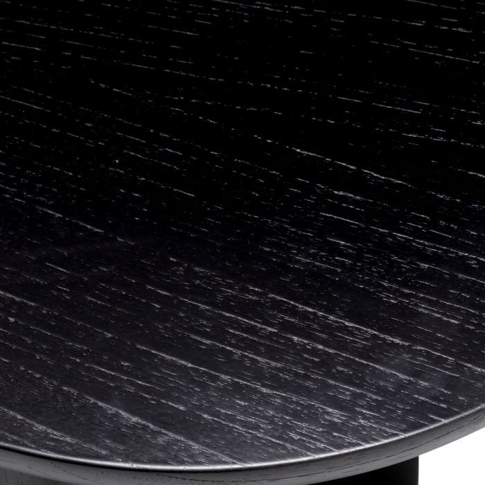 Sleek and plain black wooden dining table