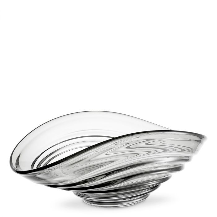 Clear glass bowl with a rippled effect