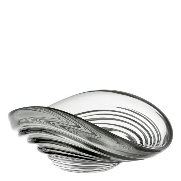 Clear glass bowl with a rippled effect