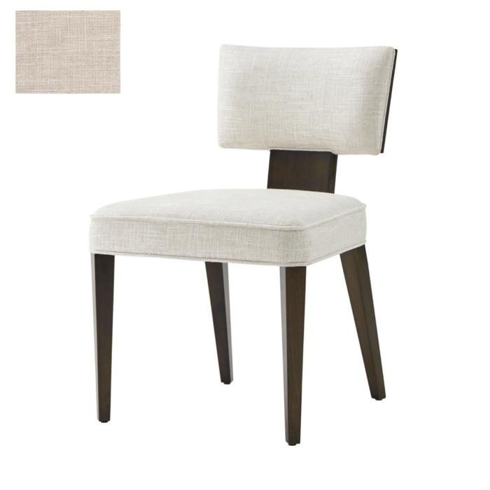 Dining chair with upholstered back rest and seat cushion with ebony frame