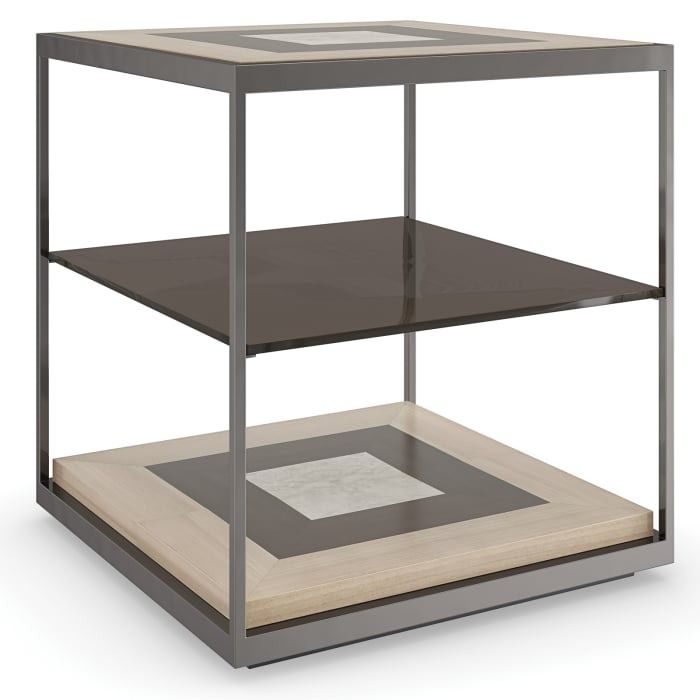 Multi-tone wood detailed side table