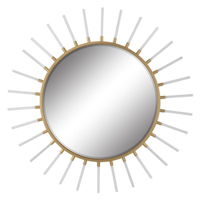 Wall mirror with bursting golden details 