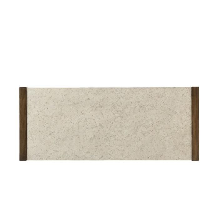 Wooden cabinet with beige stone-like top