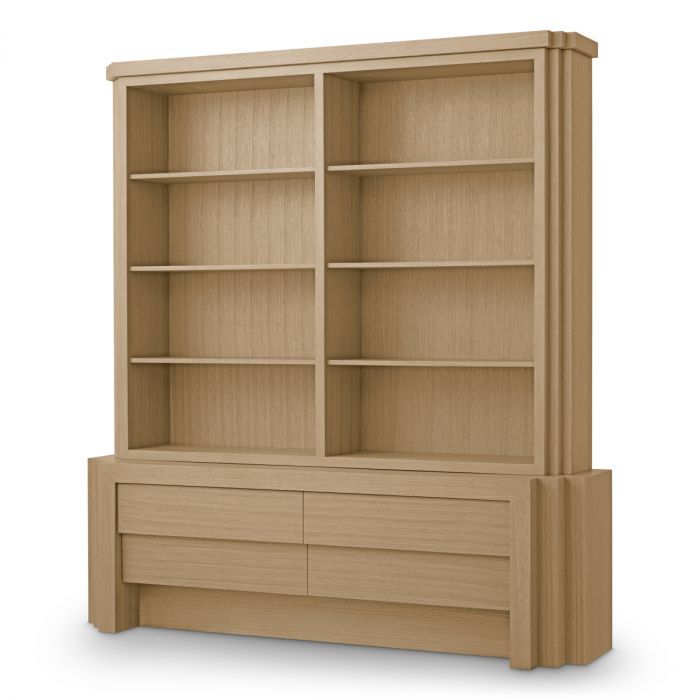Large display cabinet with open shelved top and closed cabinet below