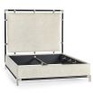 Military Bed Frame in Oak - Shambala Fabric - King