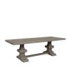 Small grey wood dining table with middle rail