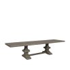 Small grey wood dining table with middle rail