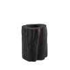 Metal tealight holder crafted to resemble a wooden chunk
