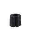 Metal tealight holder crafted to resemble a wooden chunk