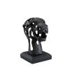 Artistically crafted sculpture of a panther head, with a black metal square base