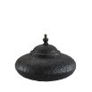 Black metal jar with Moroccan-style silhouette
