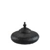 Black metal jar with Moroccan-style silhouette