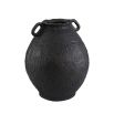 Classic black metal urn with small handle details