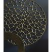 Disc-like sculpture with antique brass finish