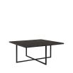 Square black coffee table with bluestone top