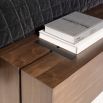 Enclosed media bench in dark walnut veneer