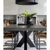 Rectangular wooden Scandi design dining table in black