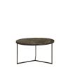 Brown marble coffee table with minimalist black legs in medium