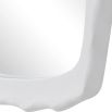 Rounded rectangular mirror with white waved edges