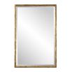 Rectangular mirror with elegant brass frame