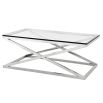 Luxury criss-cross design silver coffee table