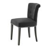 Luxury black cashmere dining chair with studding