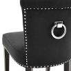 Luxury black cashmere dining chair with studding