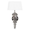 Luxury nickel floral stemmed wall lamp with white shade 