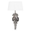 Luxury nickel floral stemmed wall lamp with white shade 