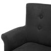 Luxury modern French black cashmere armchair with studded edge