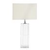 Luxury geometric pattern glass table lamp with off-white shade