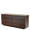 Set of six drawers in dark wood finish