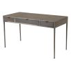 Oak veneer charcoal finish desk with 3 drawers