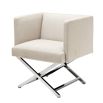 Classic upright natural fabric lounge chair